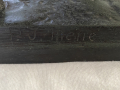 
													Sculpture Jument avec son poulain en bronze, signé P.J Mène
												