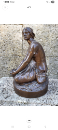 
													Jeanne d'Arc à Domrémy, bronze massif, Henri Chapu
												