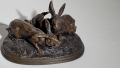 
													Bronze XIX eme couple de lapins signé PJ.MENE
												
