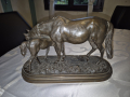 
													Sculpture bronze 'Jument et son poulain' I.Bonheur
												