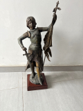 
													Statue Jeanne d'Arc en bronze signé François Moreau
												