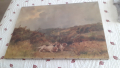 
													Tableau ancien paysage et chiens signé G. Fauvel
												