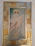 
													Huile sur toile Louis Icart - Femme dans une barque, 36.5x19.5 cm
												