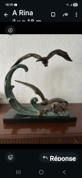 
													Bronze de Alexandre Ouline - 2 oiseaux sur la vague
												