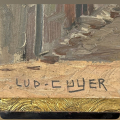 
													Peinture à l'huile Ludovic Cuyer, scène de rue, 55x45 cm
												