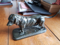 
													Bronze Basset debout de F. Barye, Barbedienne, parfait état
												