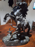 
													Paire de sculptures chevaux de Marly signées Coustou
												