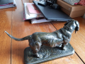 
													Bronze Basset debout de F. Barye, Barbedienne, parfait état
												