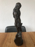 
													Bronze d'Alexandre Falguière, 38 cm, sculpture féminine
												