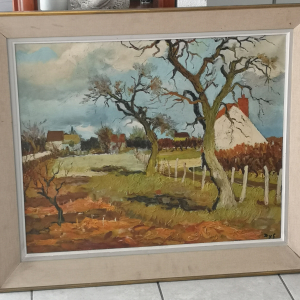 Tableau Marcel Dreyfus dit Dyf Campagne à Bois d'Arcy 1959