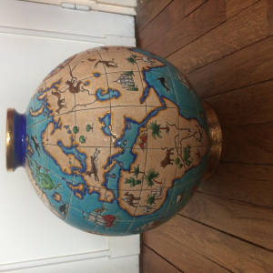 Emaux de Longwy - Mappemonde décor Chevallier