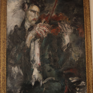 Violoniste Gen Paul huille sur toile années 20