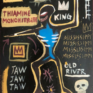 Jean-michel Basquia huile sur panneau signé au dos