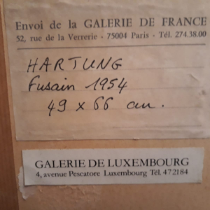 HARTUNG   FUSAIN 1954