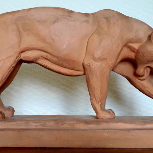 Sculpture en terre cuite signée Becquerel