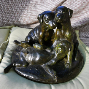 Bronze Perrault Harry 3 chiens
