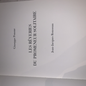 Les Rêveries d'un promeneur solitaire - Giuseppe Penone et Jean-Jacques Rousseau