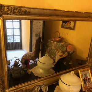 Miroir feuilles d’or ancien