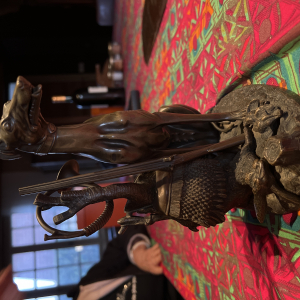 Sculpture en bronze chien signé leblanc