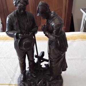 Bronze l'Angelus de Millet signé H Giraud