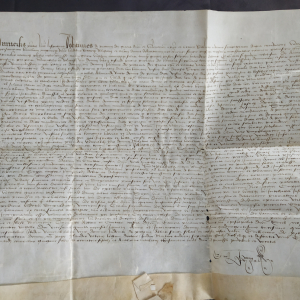 Acte sur parchemin de Jean de Poitiers Evêque