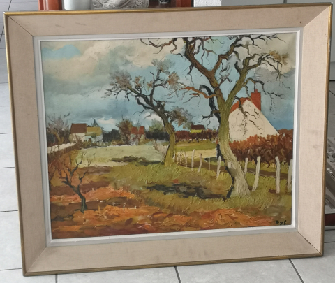 
															Tableau Marcel Dreyfus dit Dyf Campagne à Bois d'Arcy 1959
														