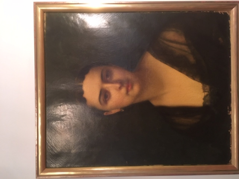 
															tableau signé Ernest Hebert (portrait de femme 1850 - 1900)
														
