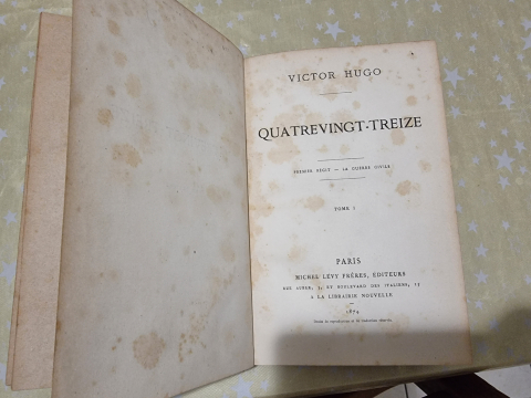 
															Victor Hugo Quatre-vingt treize signé
														