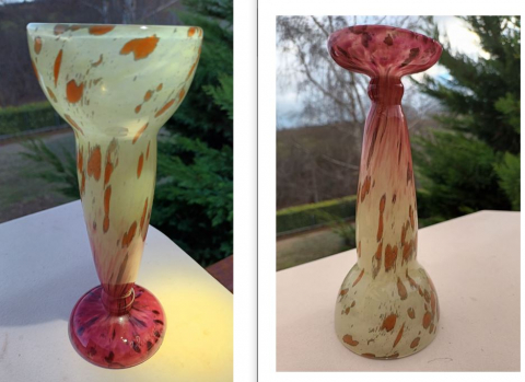 
															Abat-jour (à définir) en verre signé "Schneider"
														