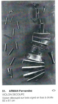 
															Violon coupé sous plexiglas et collé sur bois, Arman.
														