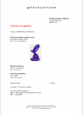 
															Jeff Koons, Balloon Rabbit (Violet) porcelaine chromée, 2019 29 x 14 x 21 cm, 999 ex.
														